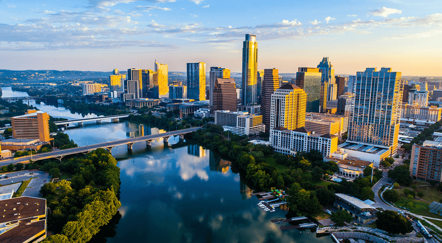 Austin skyline at sunset